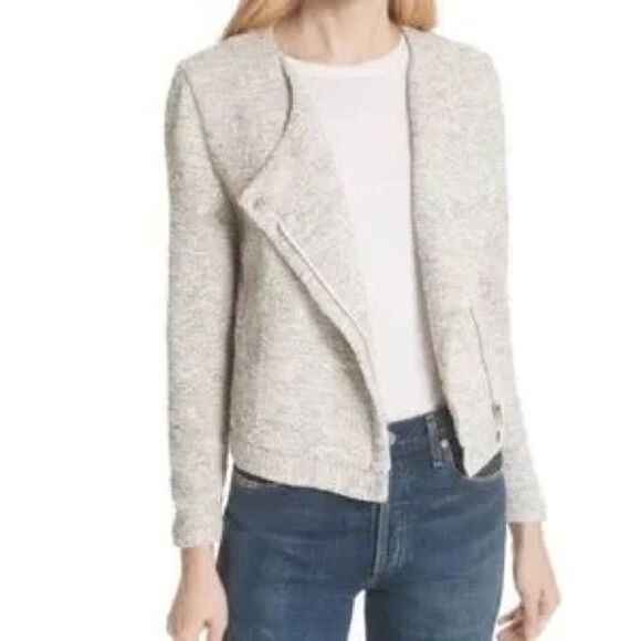 Joie Balina Tweed Porcelain Blue Blazer Size L - Picture 6 of 11